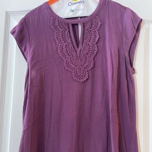Daniel Rainn purple sleeves blouse L